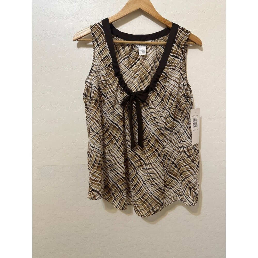 Vintage Y2K Allison Taylor Womans Tank Top Size L Boho Western Festival‎ 90s Bow
